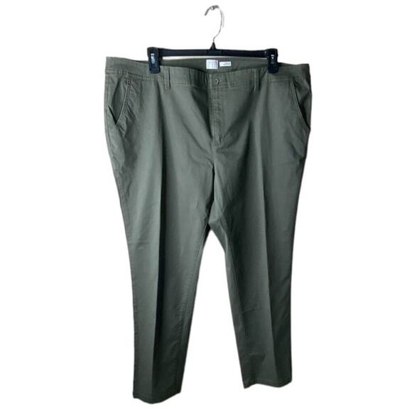a.n.d e a w y Pants Womens Plus Size 22 Chino Straight Stretch Olive/Army Green - Picture 1 of 9